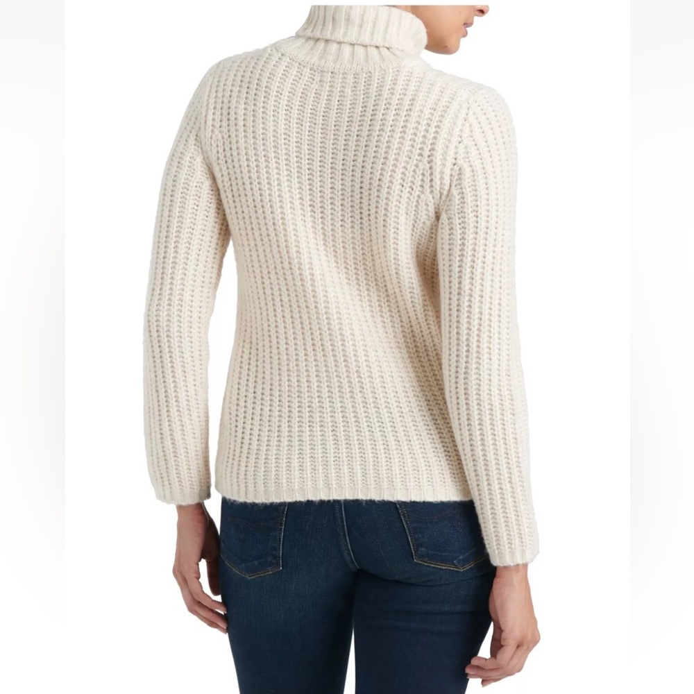 LUCKY BRAND Oatmeal Beige Traveling Rib Ribbed Turtle Neck Sweater XL - Picture 3 of 8